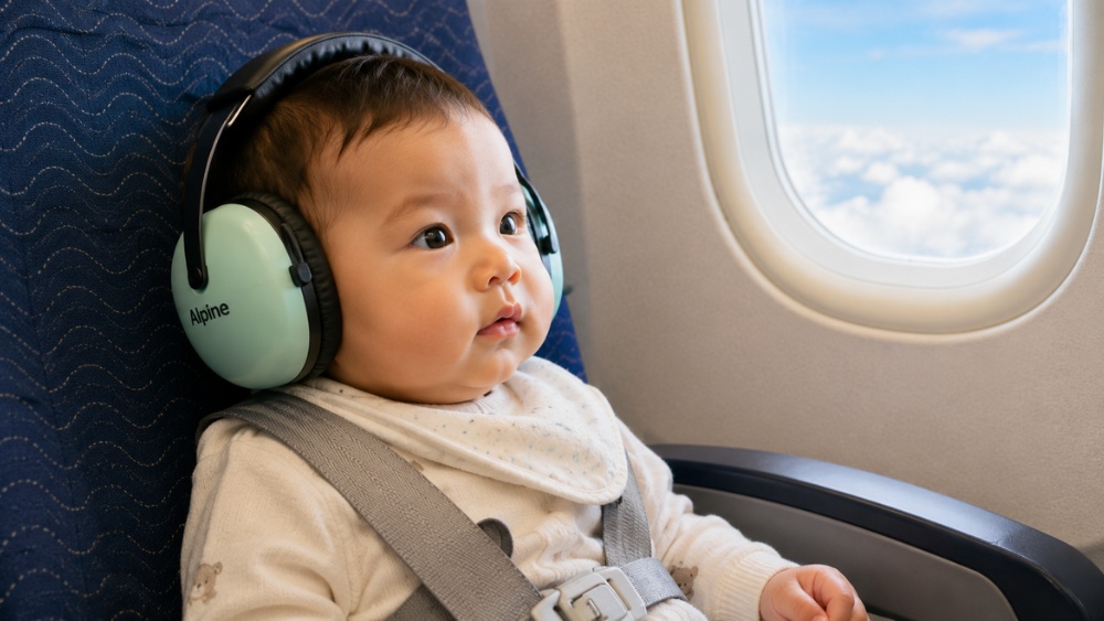 N&uacute;t bịt tai cho trẻ sơ sinh đi m&aacute;y bay gi&uacute;p giảm tiếng ồn v&agrave; &ugrave; tai