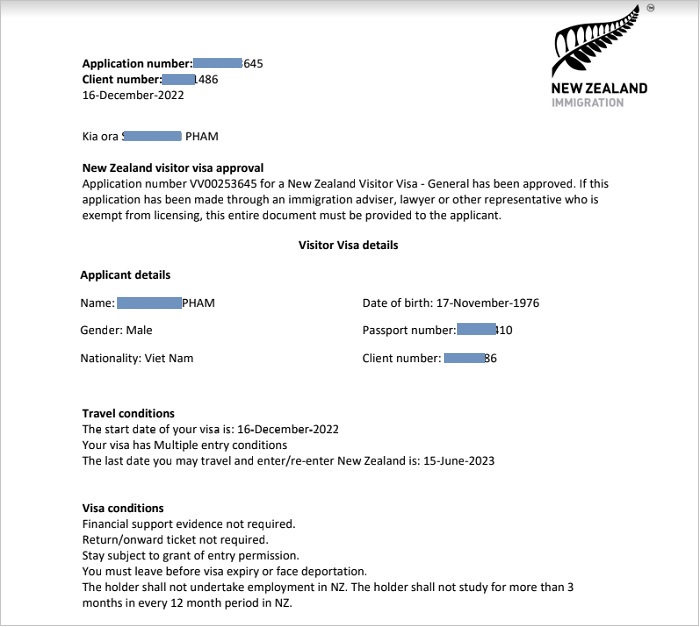 Visa New Zealand online dịch vụ làm visa new zealand