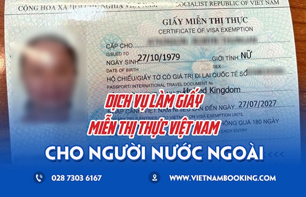 Dịch vụ làm giấy miễn thị thực cho người nước ngoài vào Việt Nam 5 năm