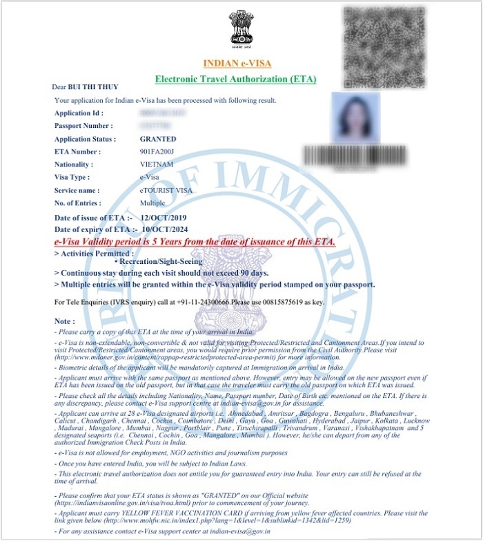 e-visa ấn độ
