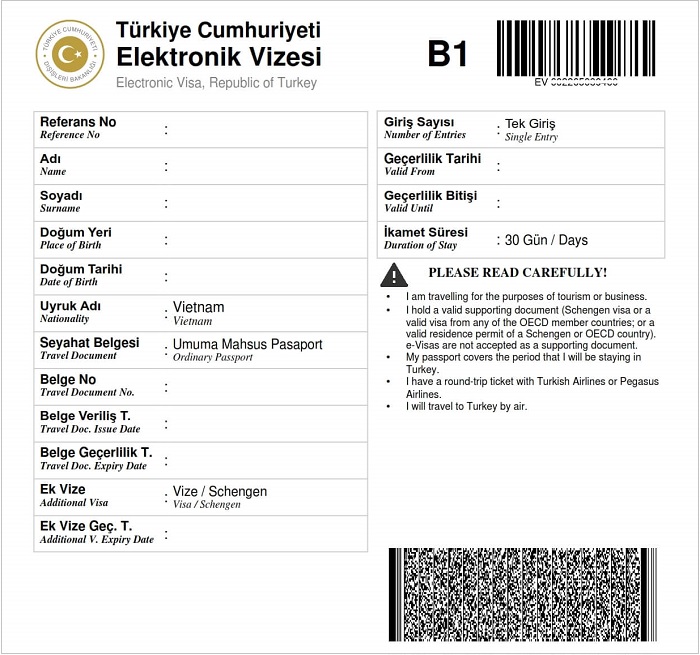 visa thổ nhĩ kỳ