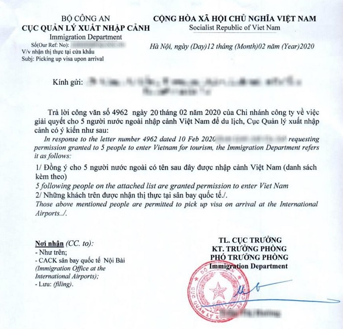 C&ocirc;ng văn nh&acirc;̣p cảnh