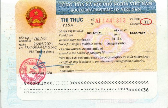 visa thâm thăm Việt Nam