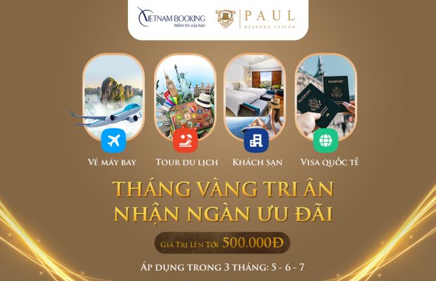 Vietnam Booking tặng voucher 500K cho khách hàng mua sắm tại Paul Bespoke Tailor