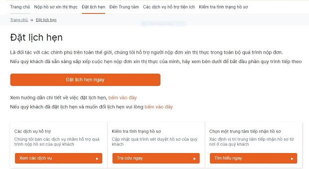 Đặt lịch hẹn xin visa Anh