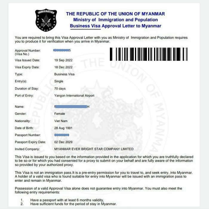 Visa Myanmar