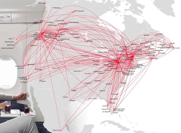 mạng lưới bay của hãng Air Canada