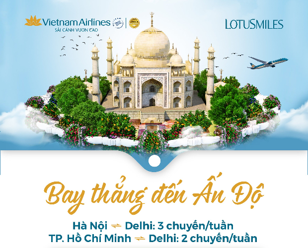 vé máy bay đi Ấn Độ Vietnam Airlines