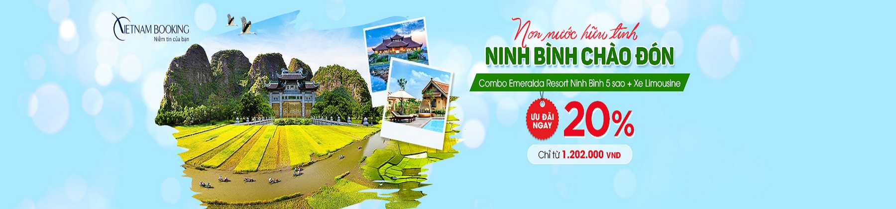 Combo khách sạn Ninh Bình + vé máy bay giá rẻ