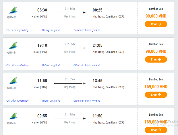 vé máy bay Hà Nội đi Nha Trang