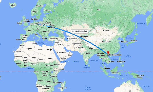 Thời gian bay từ Berlin về Việt Nam