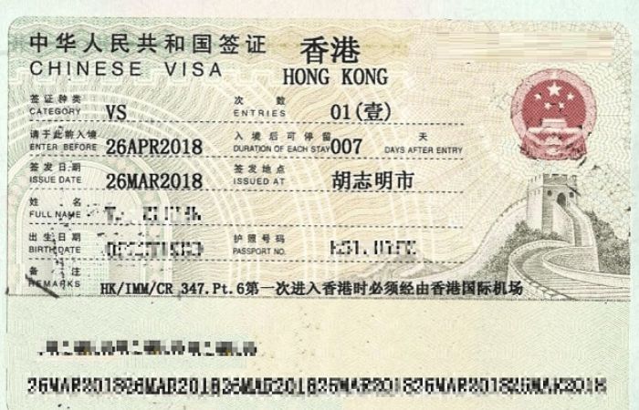 Địa chỉ nộp visa Hong Kong