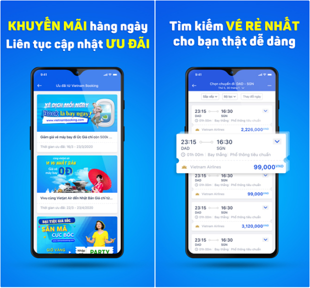 Ứng dụng Vietnam Booking giúp hành khách dễ dàng săn vé giá rẻ, uy tín mọi lúc mọi nơi vé máy bay giá rẻ
