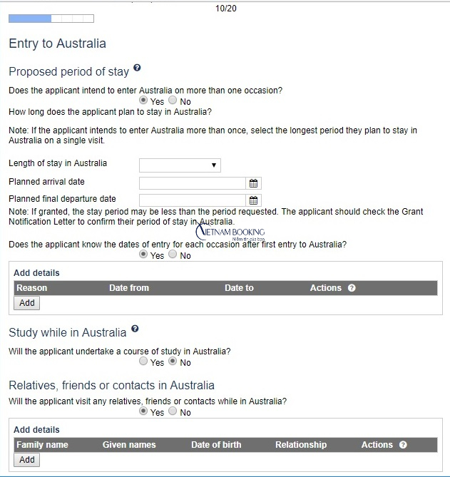 hồ sơ xin visa úc online