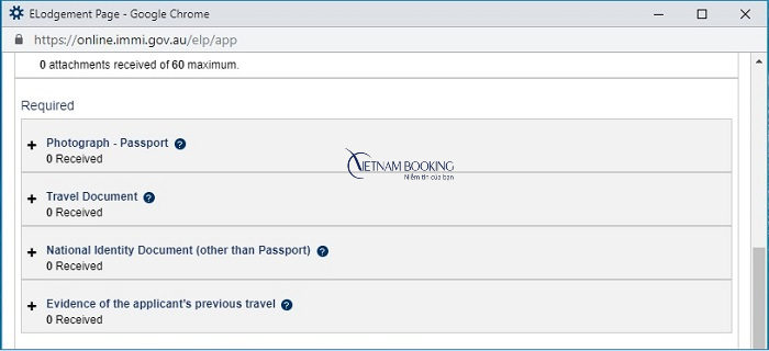 hồ sơ xin visa &uacute;c