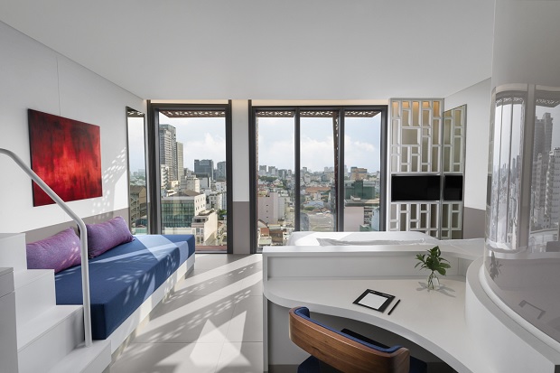 Ph&ograve;ng ngủ tại kh&aacute;ch sạn Wink Saigon Centre