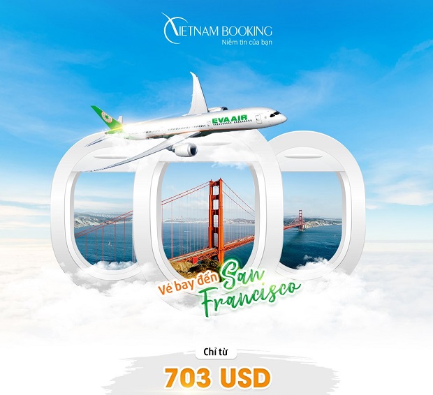 vé máy bay đi Mỹ EVA Air