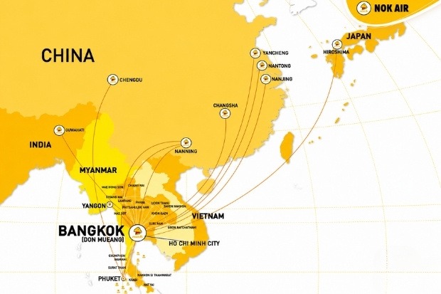 C&aacute;c đường bay phổ biến của v&eacute; m&aacute;y bay Nok Air được nhiều h&agrave;nh kh&aacute;ch lựa chọn