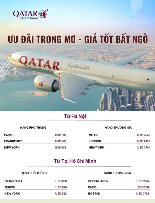 Vé máy bay Qatar Airways