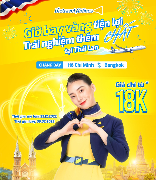 vé máy bay đi Thái Lan Vietravel Airlines