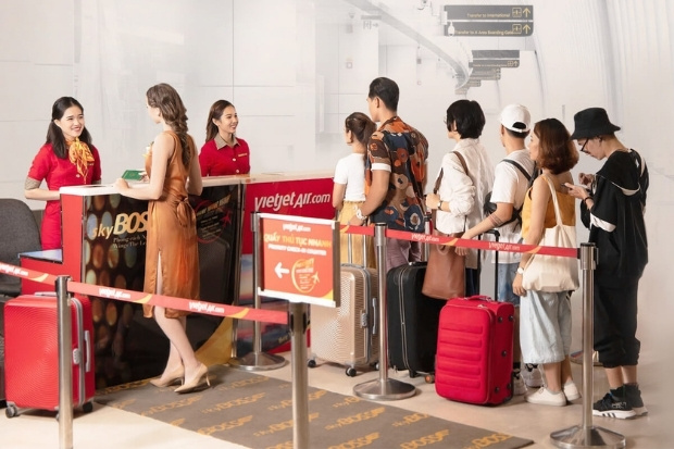 Khu vực kiểm tra thủ tục tại quầy dịch vụ Vietjet Air
