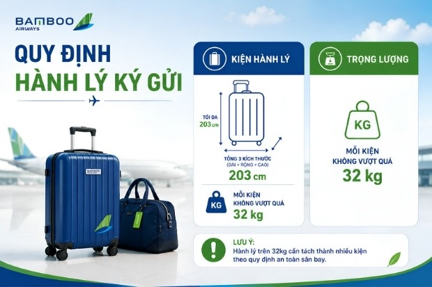 Quy định h&agrave;nh l&yacute; Bamboo Airways đối với h&agrave;nh l&yacute; k&yacute; gửi