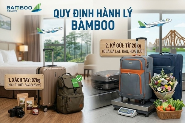 Quy định h&agrave;nh l&yacute; Bamboo Airways chặng Đ&agrave; Lạt - H&agrave; Nội