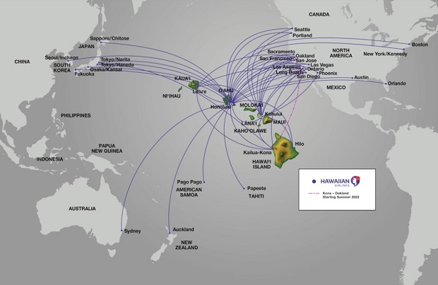 mạng lưới bay Hawaiian Airlines