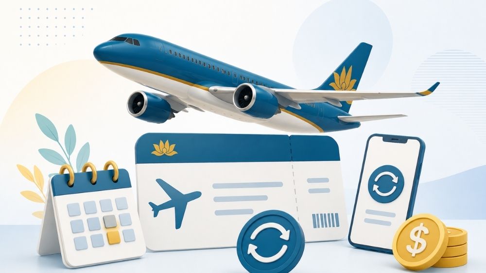 Chi tiết điều kiện, ph&iacute; đổi v&agrave; c&aacute;ch đổi v&eacute; Vietnam Airlines