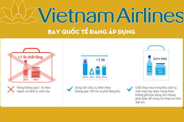 Quy định chất lỏng Vietnam Airlines