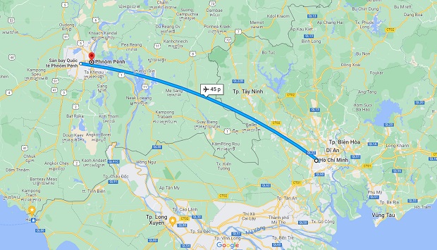 từ S&agrave;i G&ograve;n đi Phnom Penh bao l&acirc;u