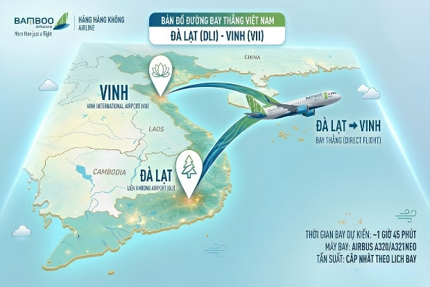   Lịch tr&igrave;nh bay từ Li&ecirc;n Khương đi Vinh được duy tr&igrave; với tần suất ổn định