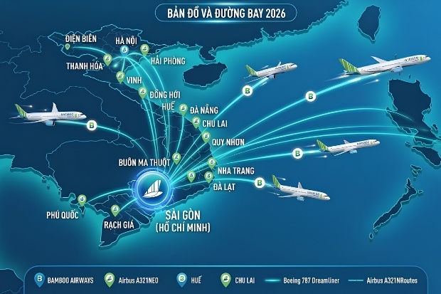 H&agrave;nh tr&igrave;nh kết nối c&aacute;c tỉnh th&agrave;nh với th&agrave;nh phố Hồ Ch&iacute; Minh lu&ocirc;n l&agrave; mạng lưới bay trọng điểm nhất