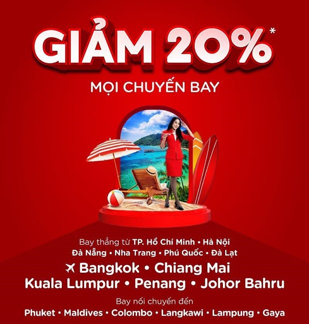 v&eacute; m&aacute;y bay AirAsia khuyến m&atilde;i