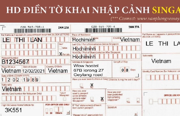Đi du lịch Singapore có cần visa không - Tờ khai nhập cảnh