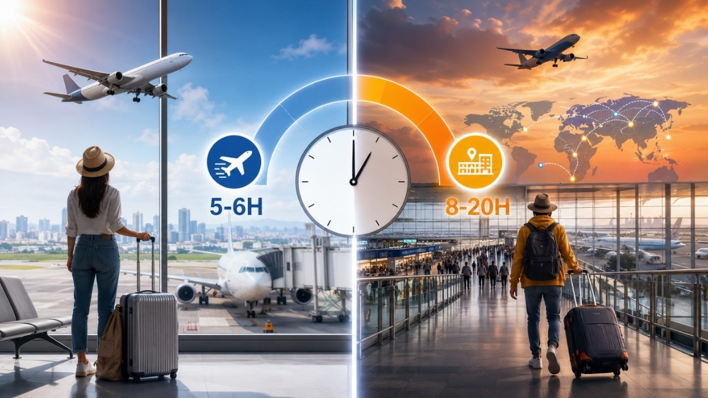 C&acirc;n nhắc giữa bay thẳng v&agrave; qu&aacute; cảnh khi đi Nhật.