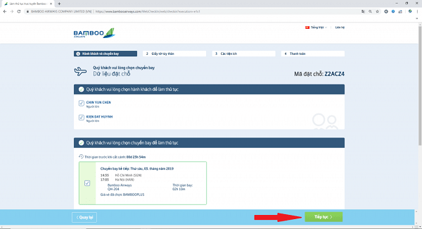 l&agrave;m thủ tục trực tuyến Bamboo Airways