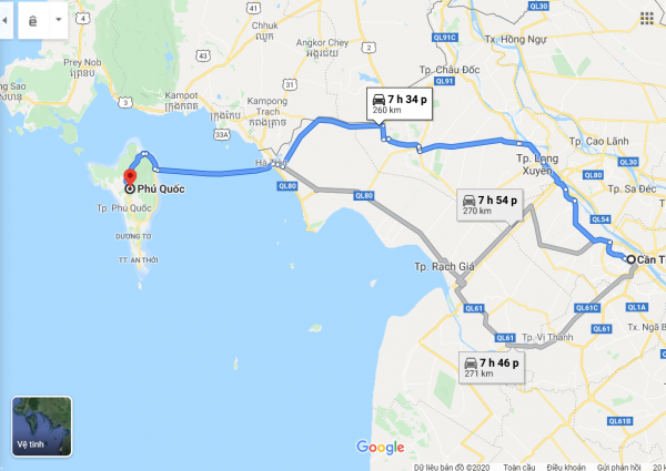 thời gian bay Cần Thơ đi Phú Quốc