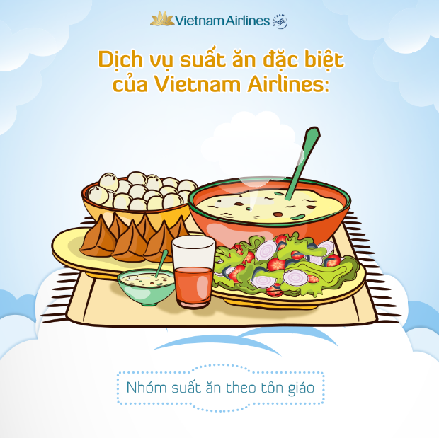 thưc dơn tr&ecirc;n m&aacute;y bay Vietnam Airlines