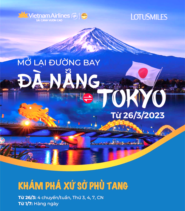 Vietnam Airlines khôi phục lại đường bay thẳng Tokyo Narita – Đà Nẵng