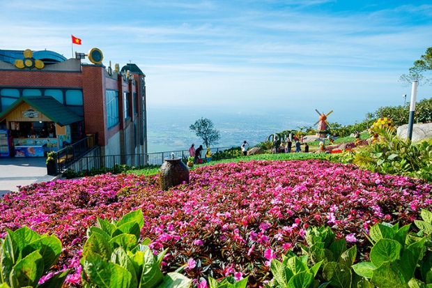 Cáp treo lên đỉnh núi Bà Đen - khu tiểu cảnh