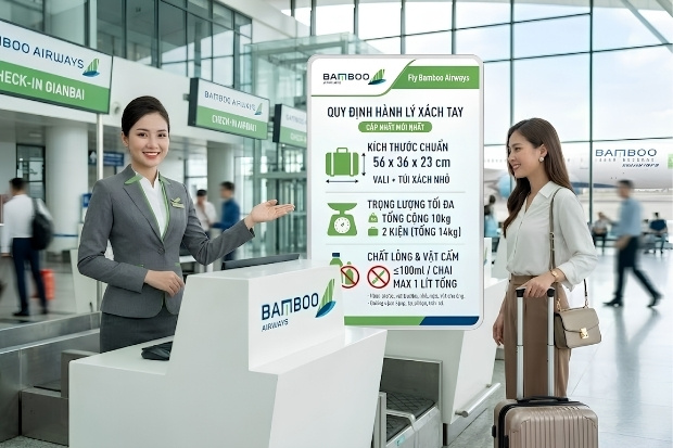 Quy định chung về h&agrave;nh l&yacute; x&aacute;ch tay Bamboo Airways được thiết kế dựa tr&ecirc;n sự c&acirc;n bằng giữa nhu cầu c&aacute; nh&acirc;n v&agrave; kh&ocirc;ng gian