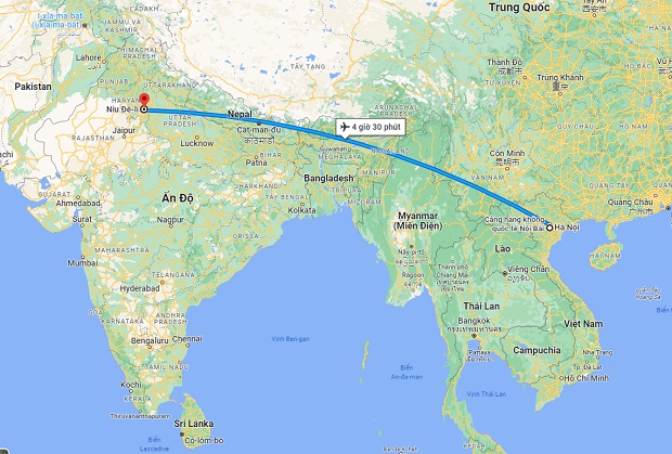 Thời gian bay từ Việt Nam sang Ấn Độ