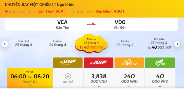 Vietjet Air mở b&aacute;n chặng bay khứ hồi Cần Thơ - V&acirc;n Đồn 