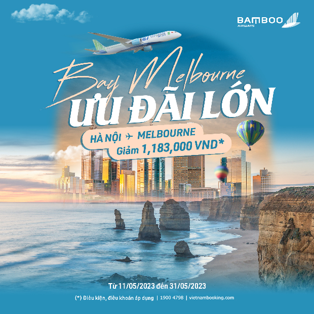 vé máy bay đi Melbourne Bamboo Airways