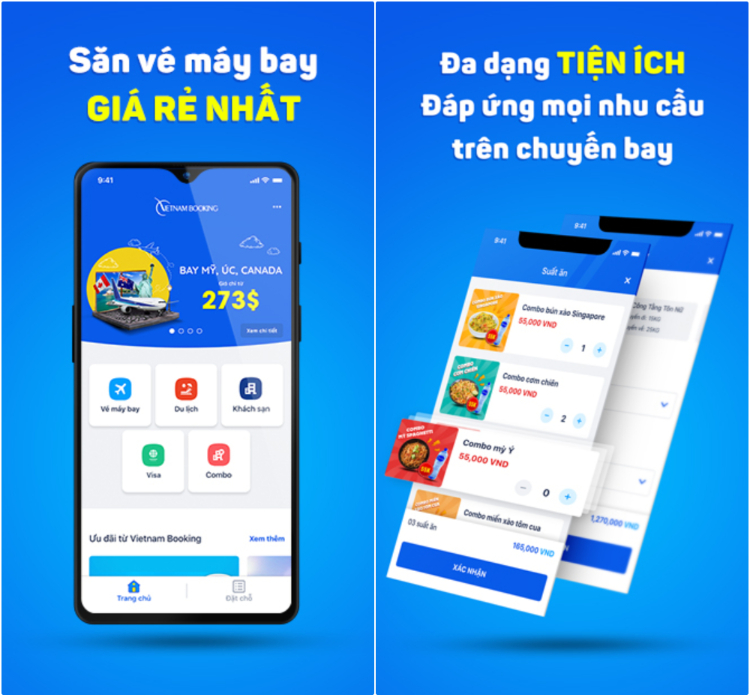 Ứng dụng Vietnam Booking giúp hành khách dễ dàng săn vé và chọn dịch vụ hàng không uy tín, giá rẻ vé máy bay giá rẻ