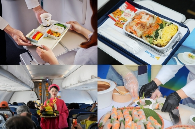 Trải nghiệm ẩm thực tr&ecirc;n m&acirc;y c&ugrave;ng Vietravel Airlines 