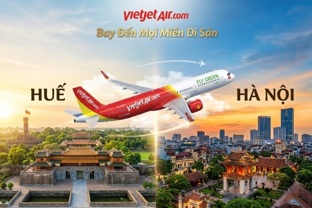 Kh&aacute;m ph&aacute; h&agrave;nh tr&igrave;nh đầy nắng với v&eacute; m&aacute;y bay Vietjet Air Huế đi H&agrave; Nội 