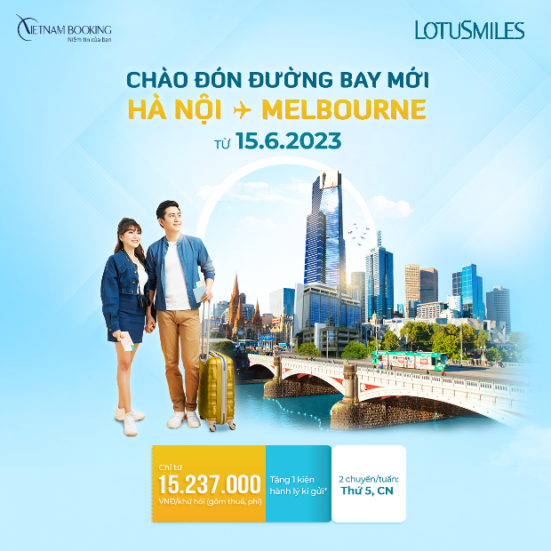 vé máy bay Hà Nội đi Melbourne Vietnam Airlines