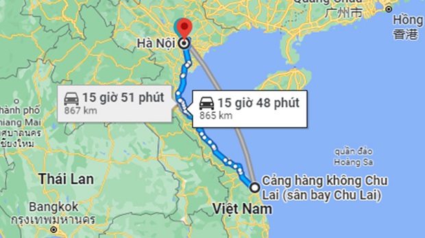 Khoảng c&aacute;ch Chu Lai H&agrave; Nội